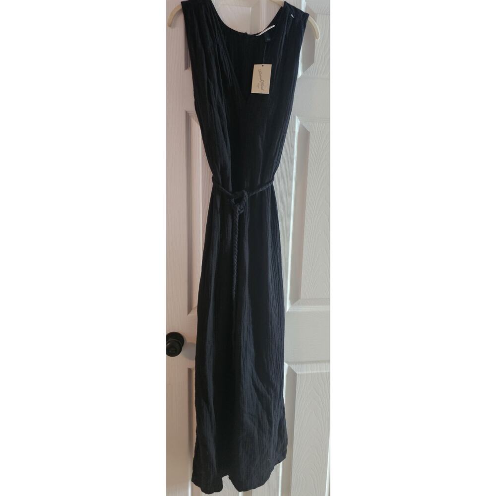 NEW Universal Thread Black Gauze 100% COTTON Wide Leg Jumpsuit Sz Lrg.